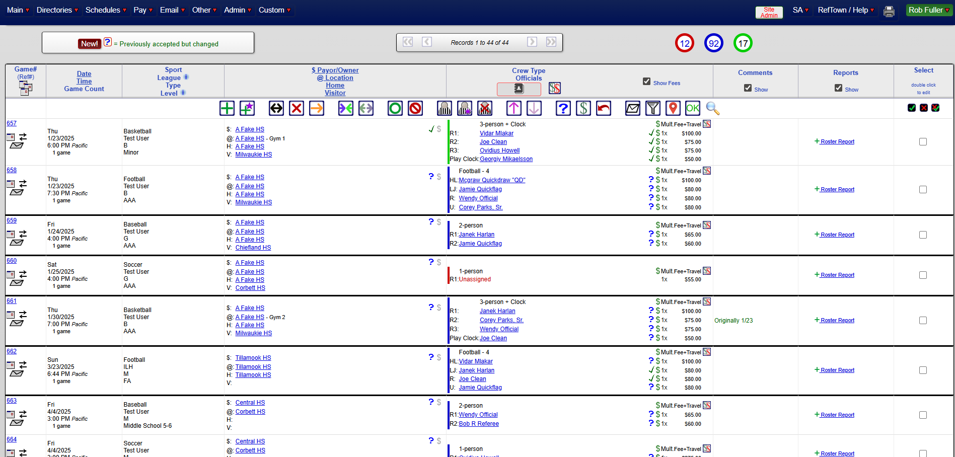 RefTown Dashboard
